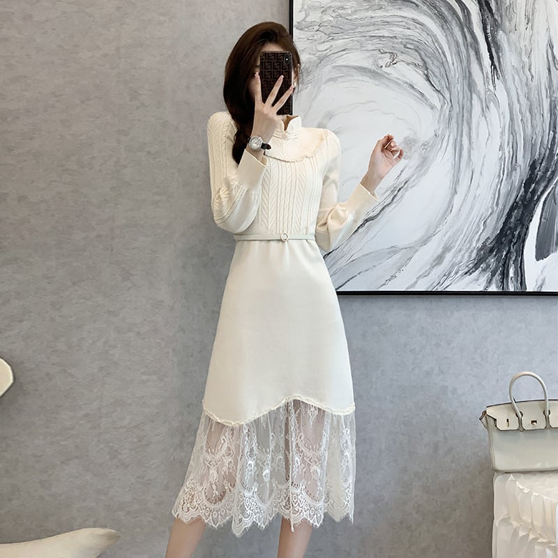 【dress】ドッキングニットワンピース　M26254