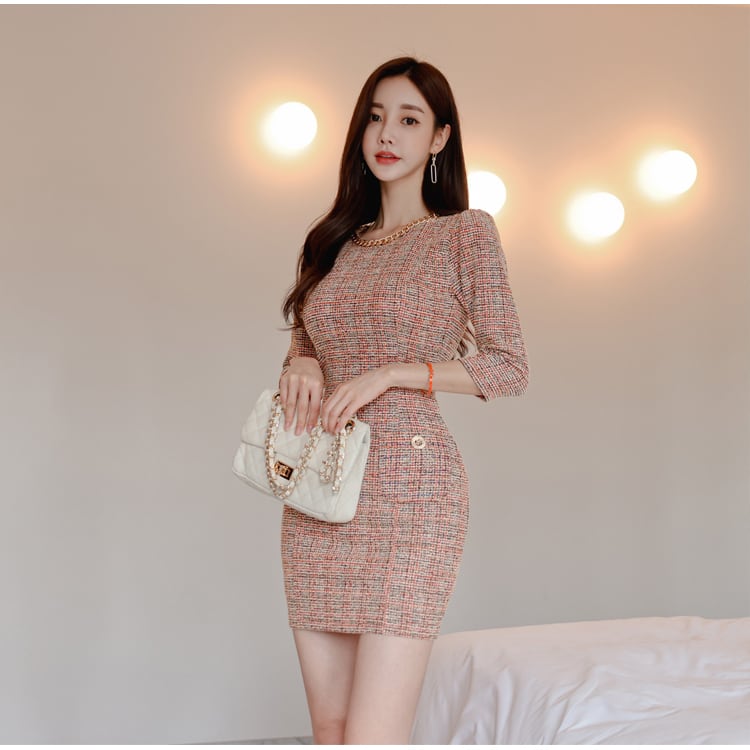 【dress】エレガントタイトワンピースF7210