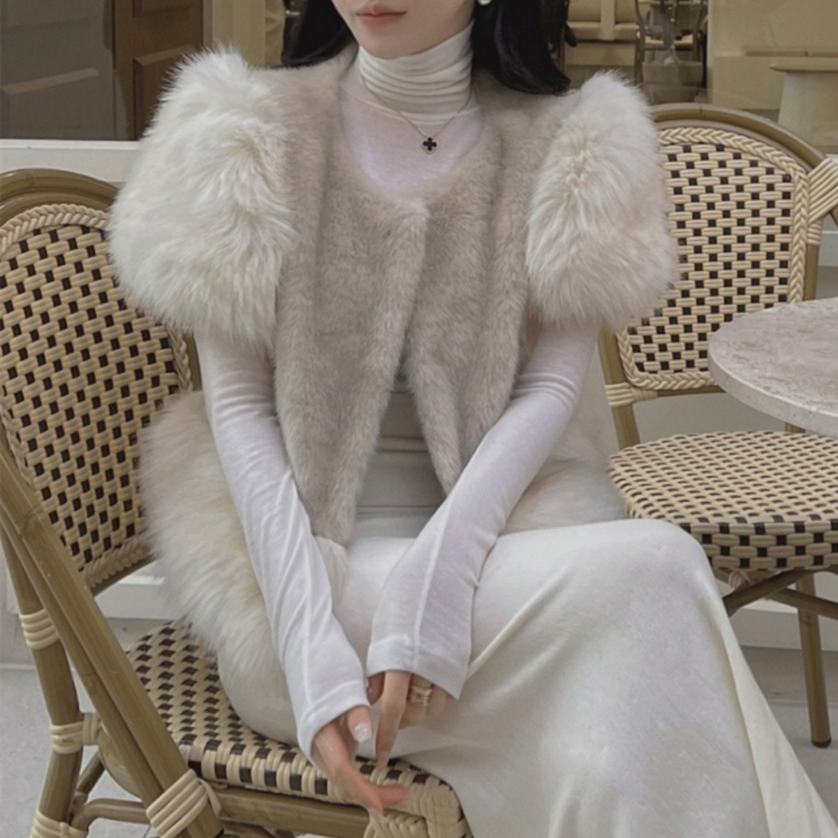 【tops】ファースリーブベスト　N2752