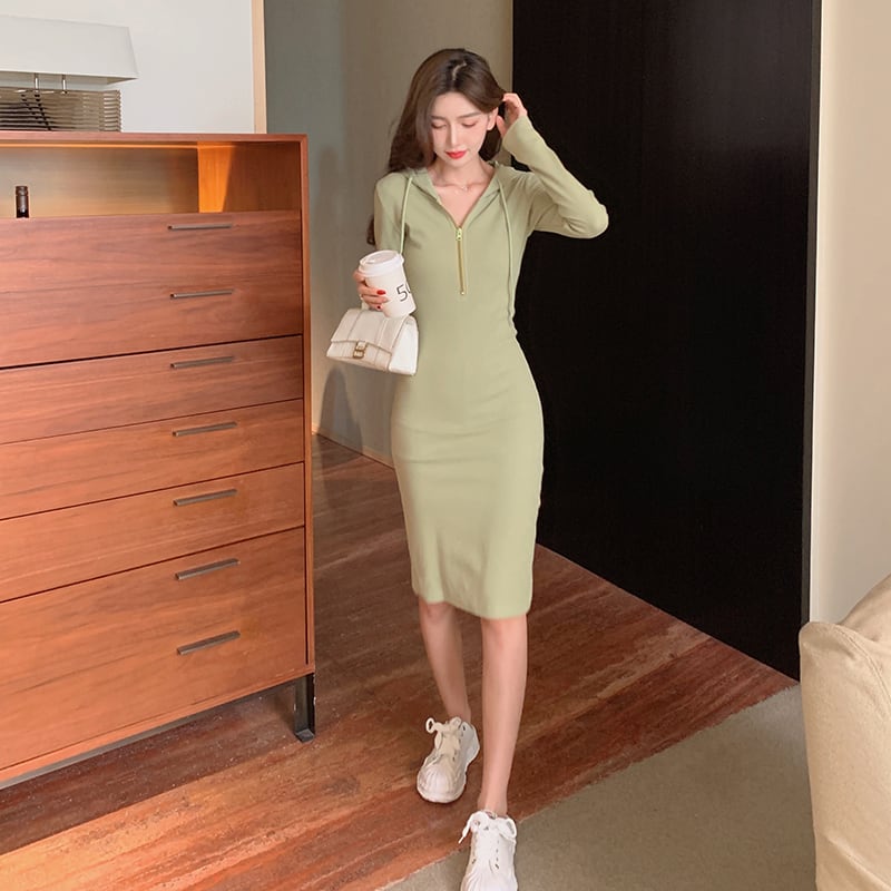 【dress】好感度UP!気質満点レトロデザインファスナーセクシーギャルワンピース G2992