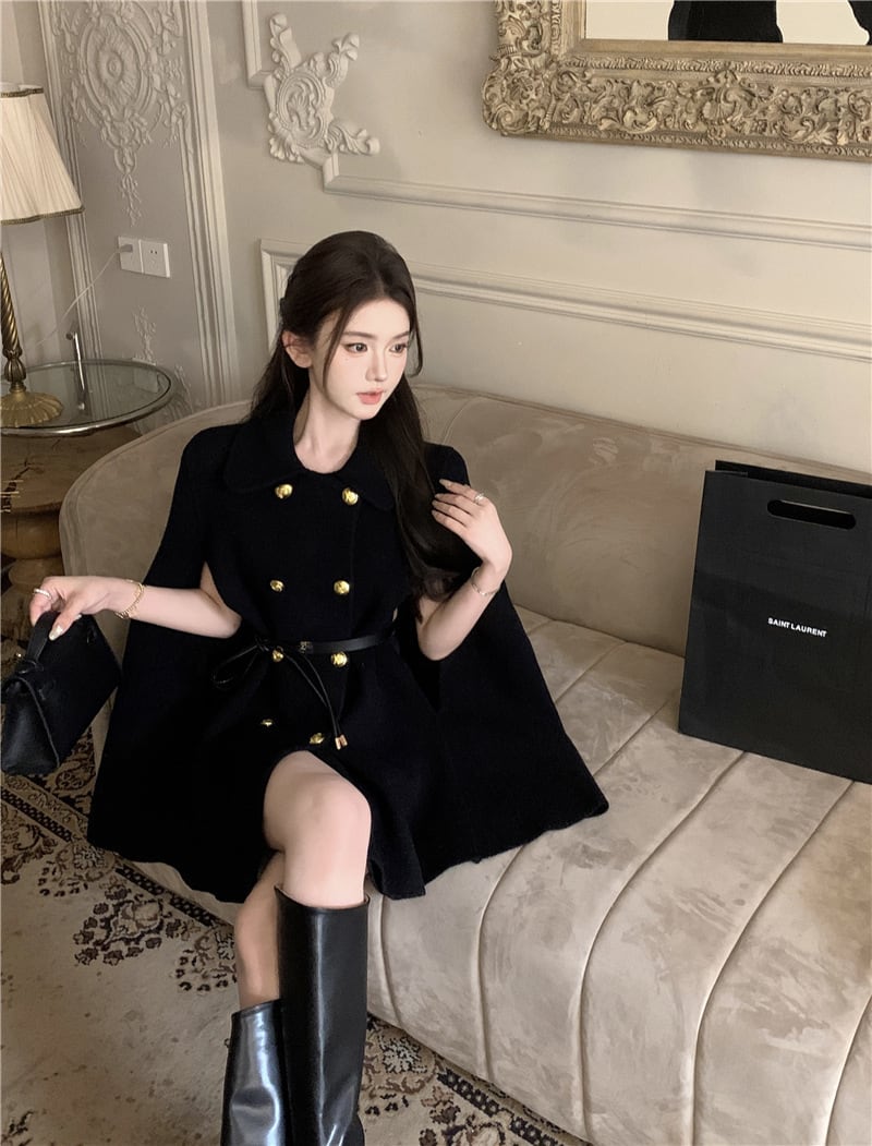 【outer】ケープコートベルト付き　M26342