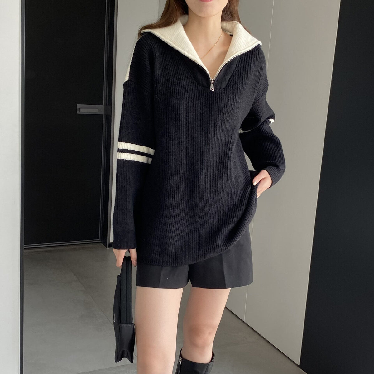 【tops】ファスナーニットセーター　M18735