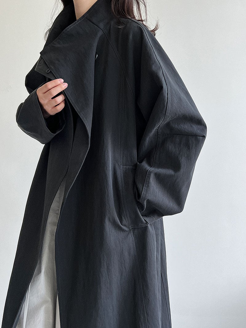 【outer】ワンボタンロングトレンチコート Q7306