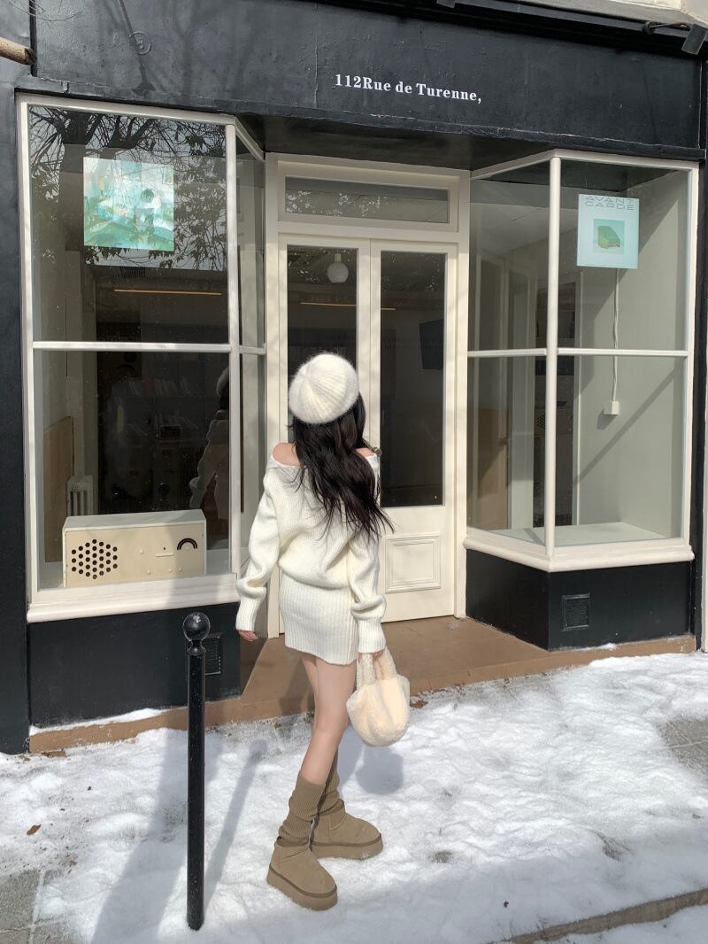 【dress】オフショルダーニットワンピース　M28499
