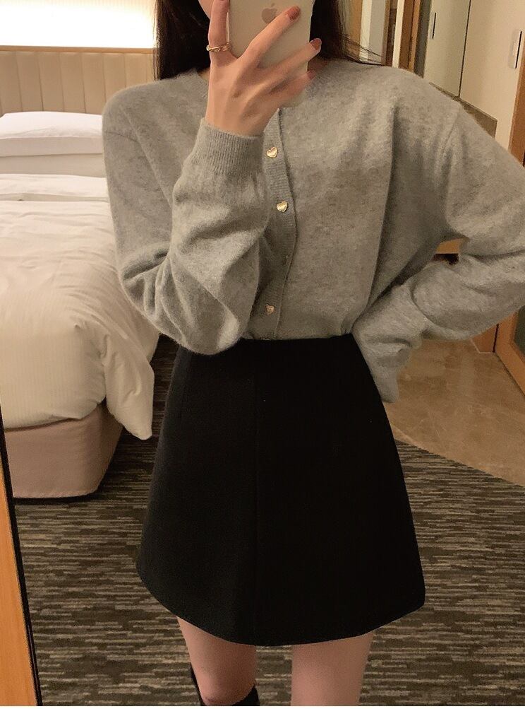 【outer】クルーネックニットカーデ　M19127
