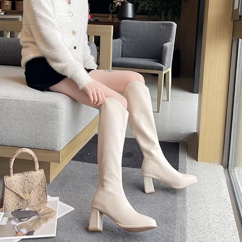 【Shoes】2色展開ロングブーツ Q8364