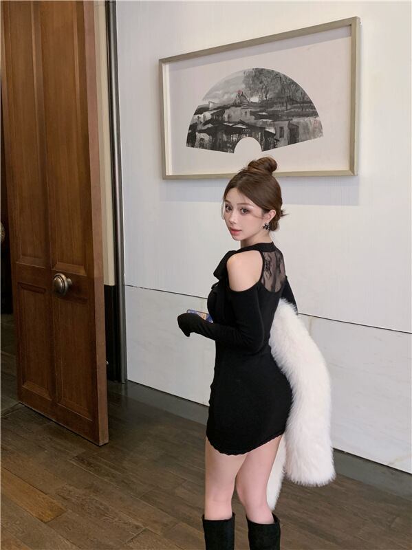 【dress】レースドッキングワンピース　M28189