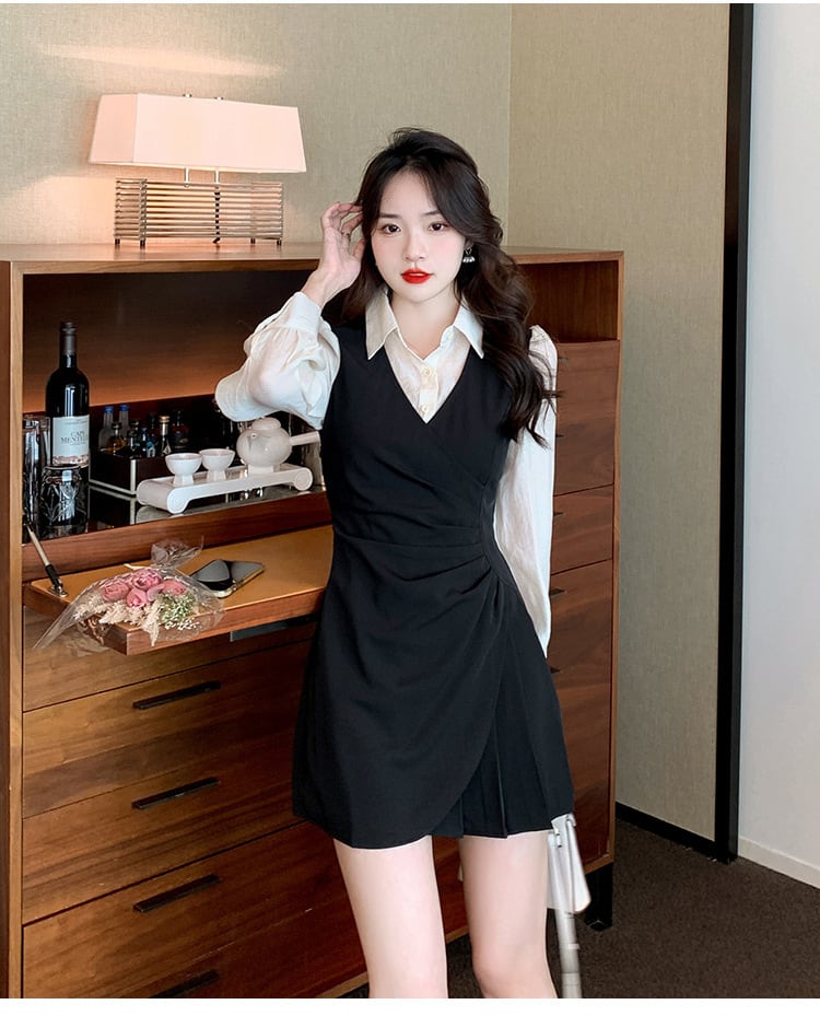 【dress】切り替えシャツワンピース　M25731