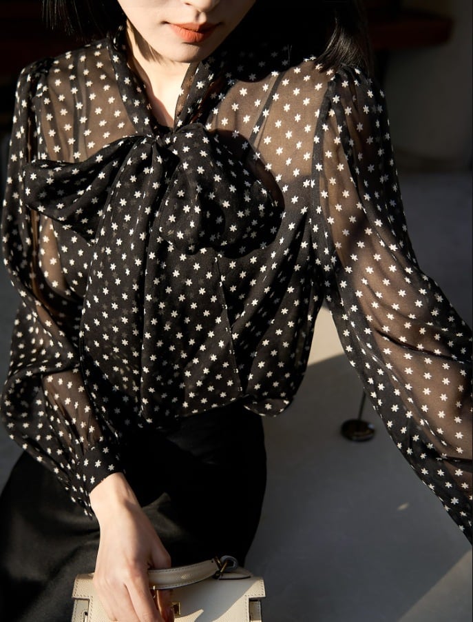 【tops】ボウタイブラウス　M29616