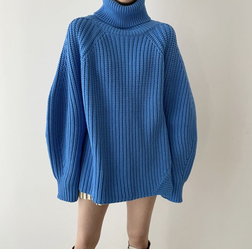 【tops】ハイネックニットセーター　M27577