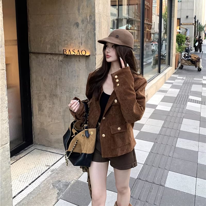 【outer】中綿ベルベットコート Q7934