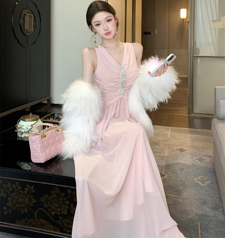 【dress】Vネックデートワンピース　M29680