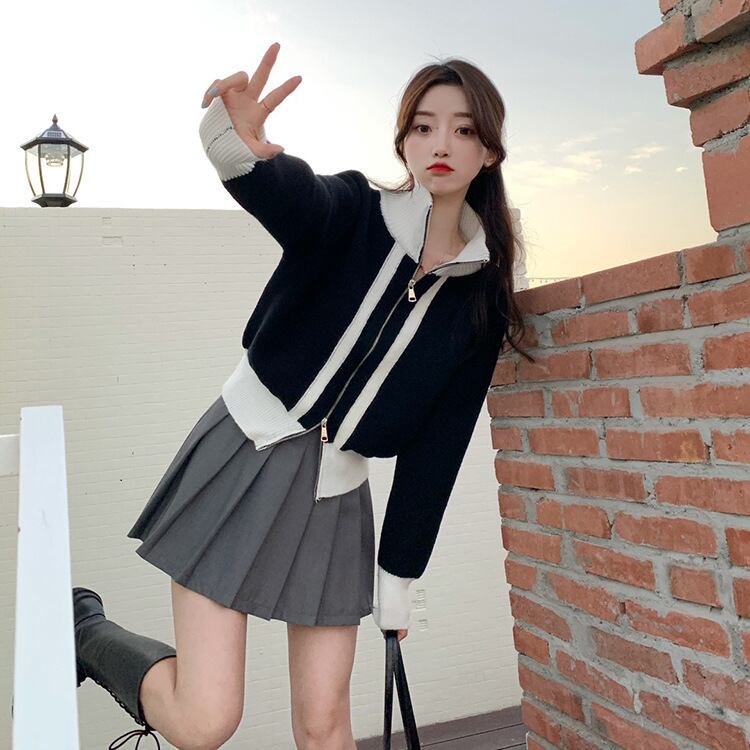 【outer】ファスナーニットカーデ　M19035