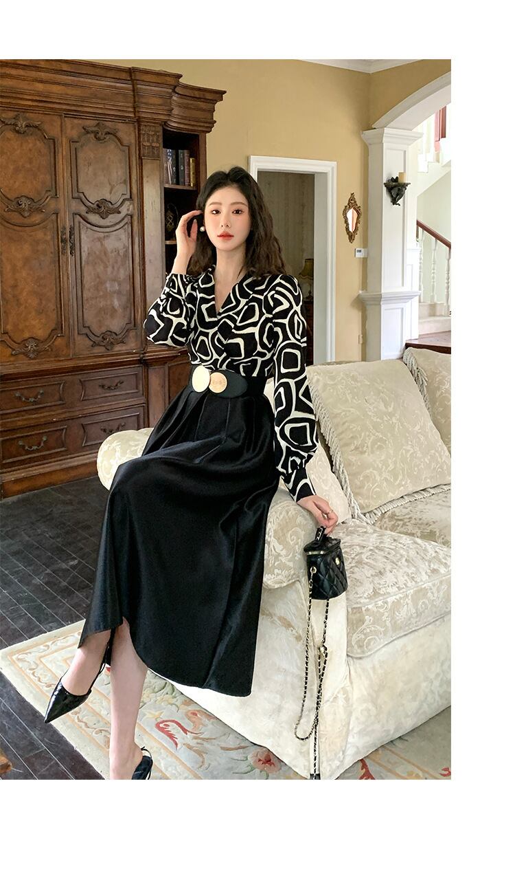 【dress】OL、通勤切り替えシャツワンピース　M29614