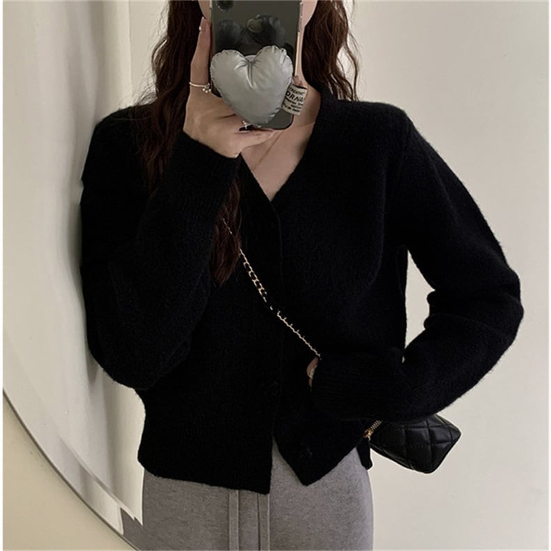 【outer】リボン付きニットカーデ　M25847