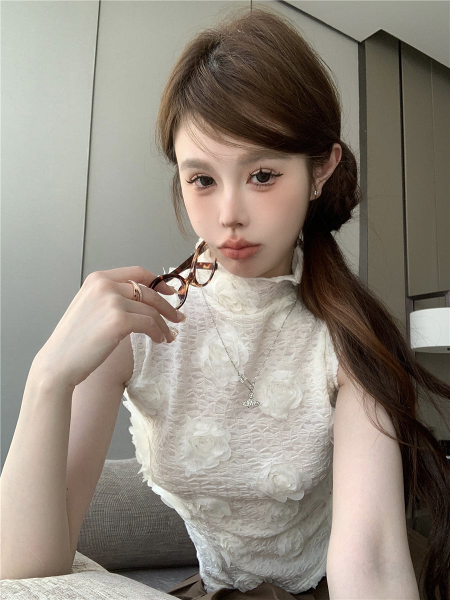 【tops】立体フラワートップス　M25196