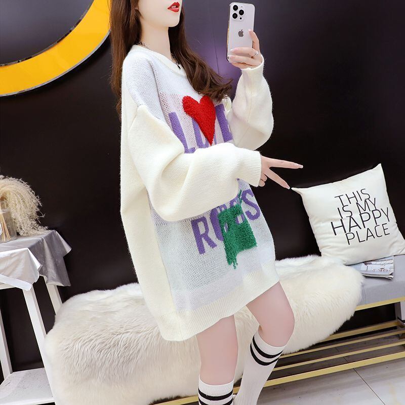 【tops】ニットセーター韓国系着心地良いゆったり　M17550