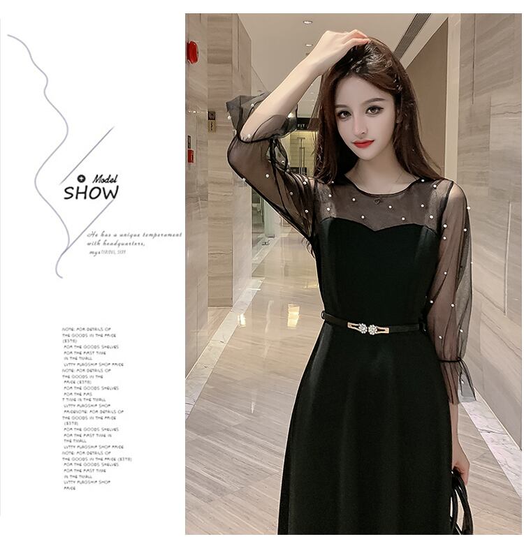 【dress】優しい雰囲気!韓国風気質満点魅力的レトロパフスリーブワンピース G0188