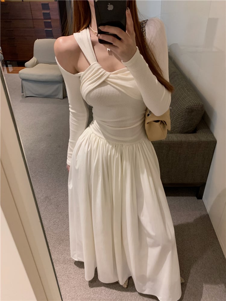 【dress】ニットドッキングワンピース　M28174