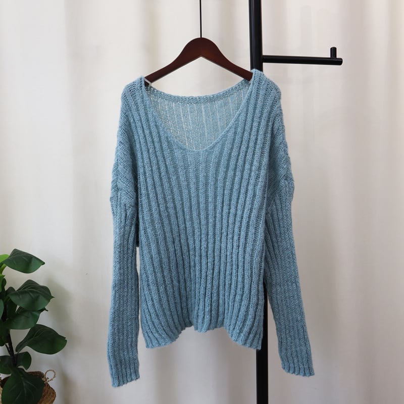 【tops】Vネックニットセーター　M26020
