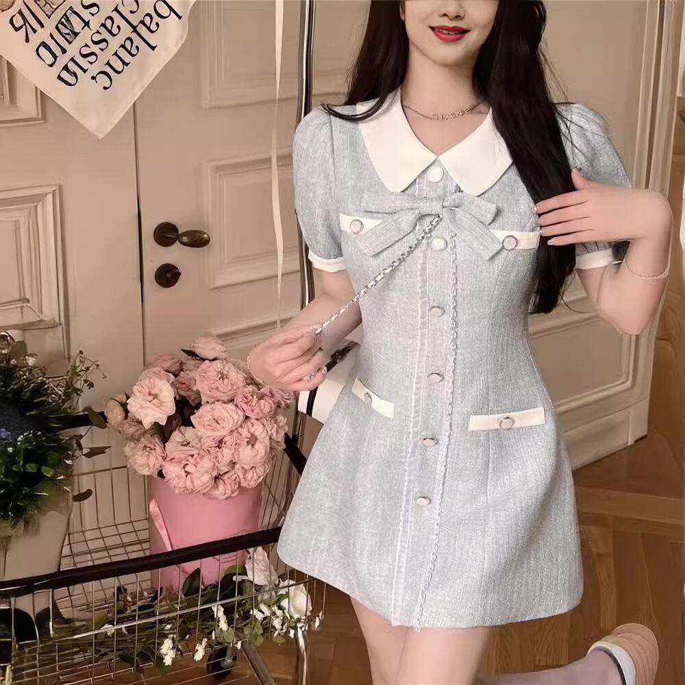 【dress】リボンドールカラーワンピース G20180