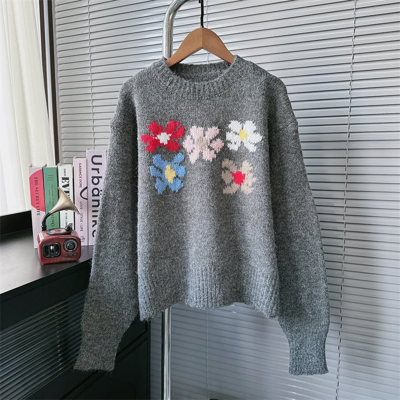 【tops】刺繍ニットセーター　M27205