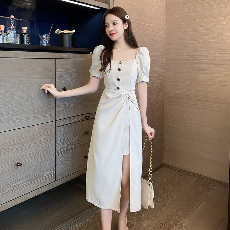 【dress】大人の定番気質満点スーツスリットINS風ワンピースF0023