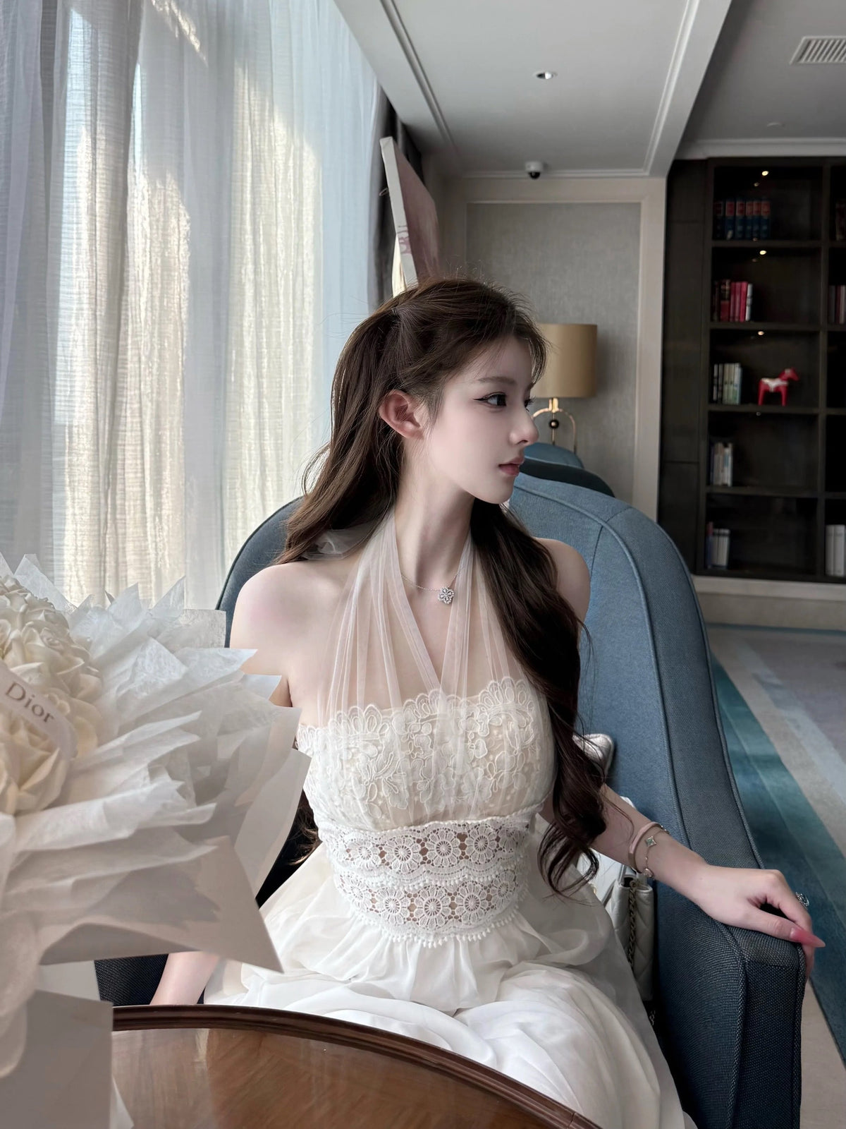 【dress】3WAYレースドッキングロングワンピース N3588