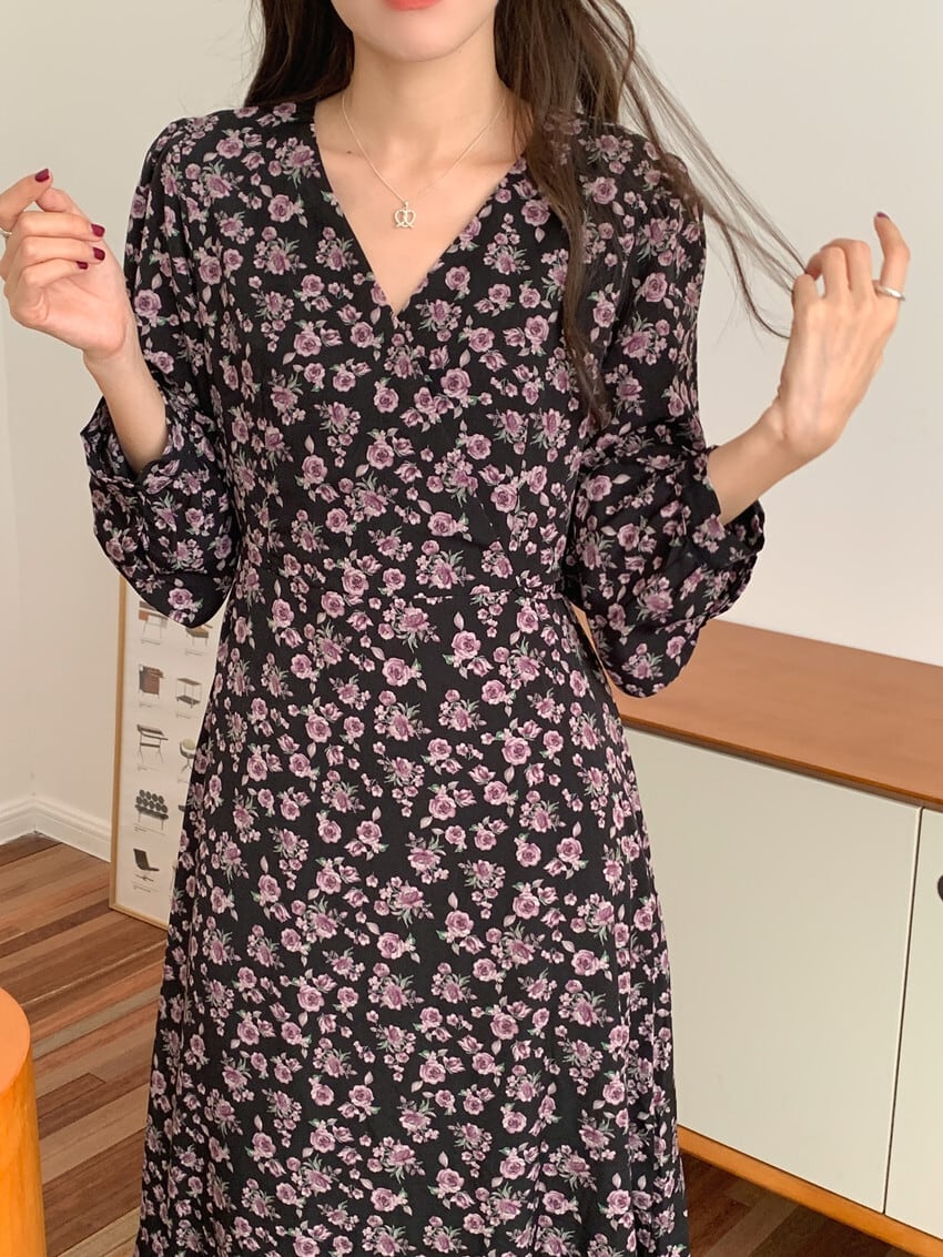 【dress】花柄ワンピース　M25690