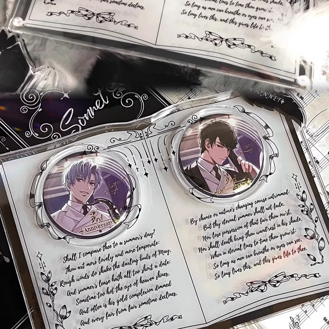 【GOODS】アクリル 58/65/75mm 缶バッジ  ソネット ディスプレイスタンド Ｑ2154