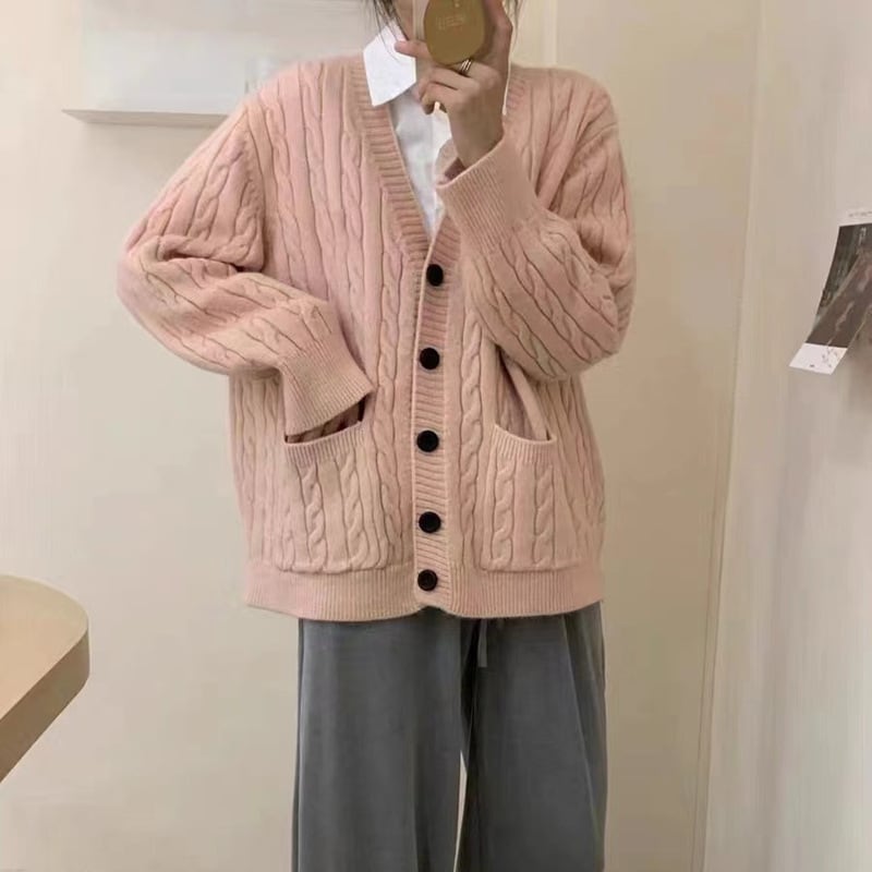 【outer】Vネックニットカーデ　M25949