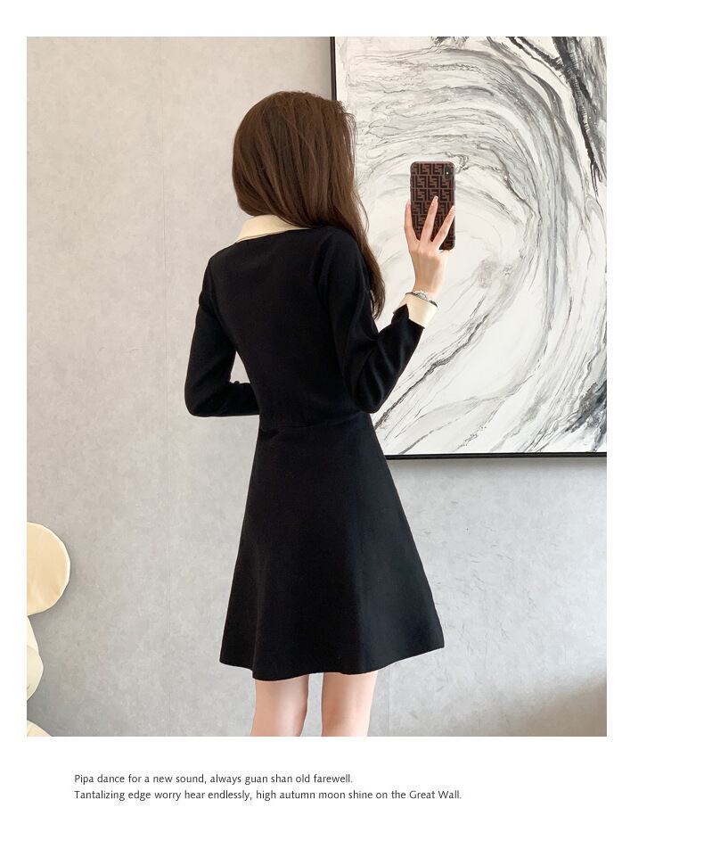 【dress】韓流スタイル!気質満点スウィートAラインハイウエストニットワンピース G2444