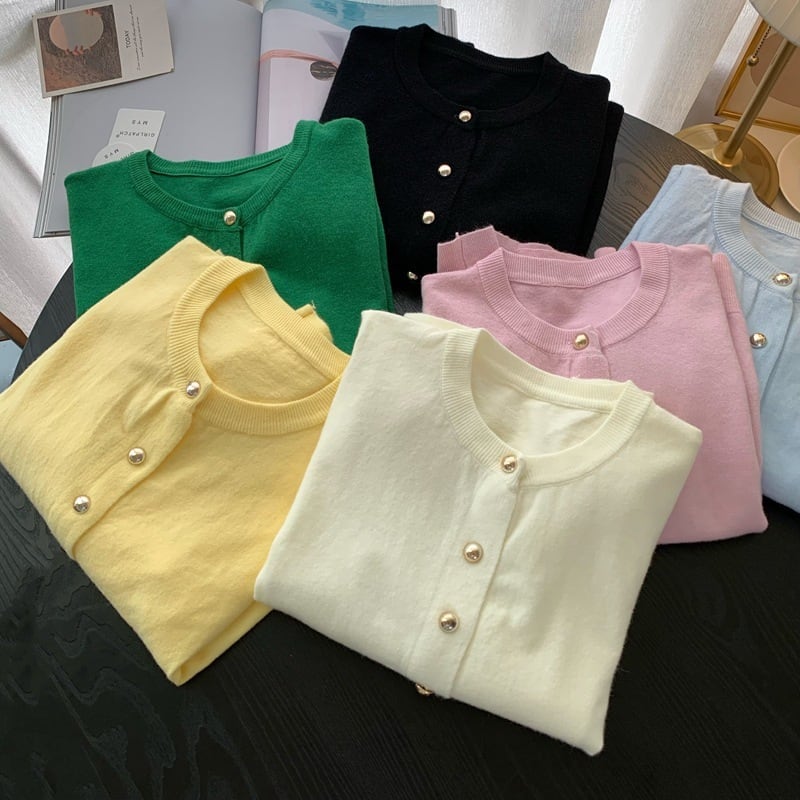 【outer】クルーネックニットカーデ　M29423