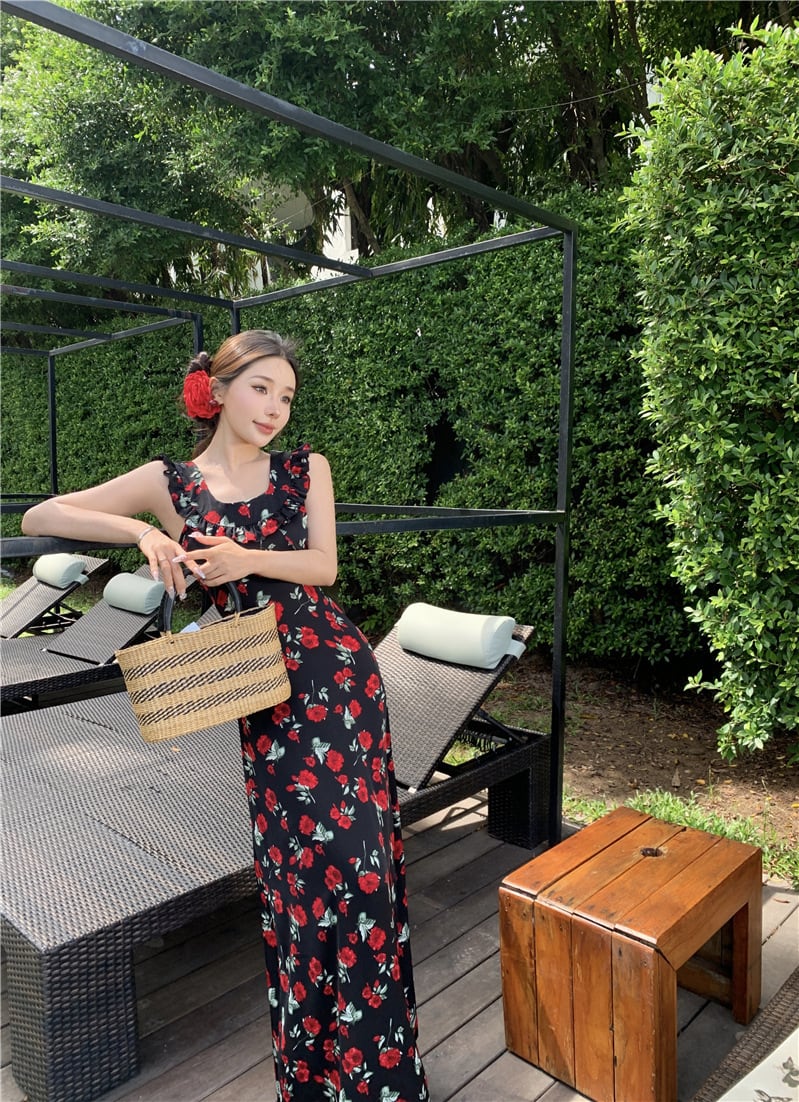 【dress】花柄キャミワンピース　M24710