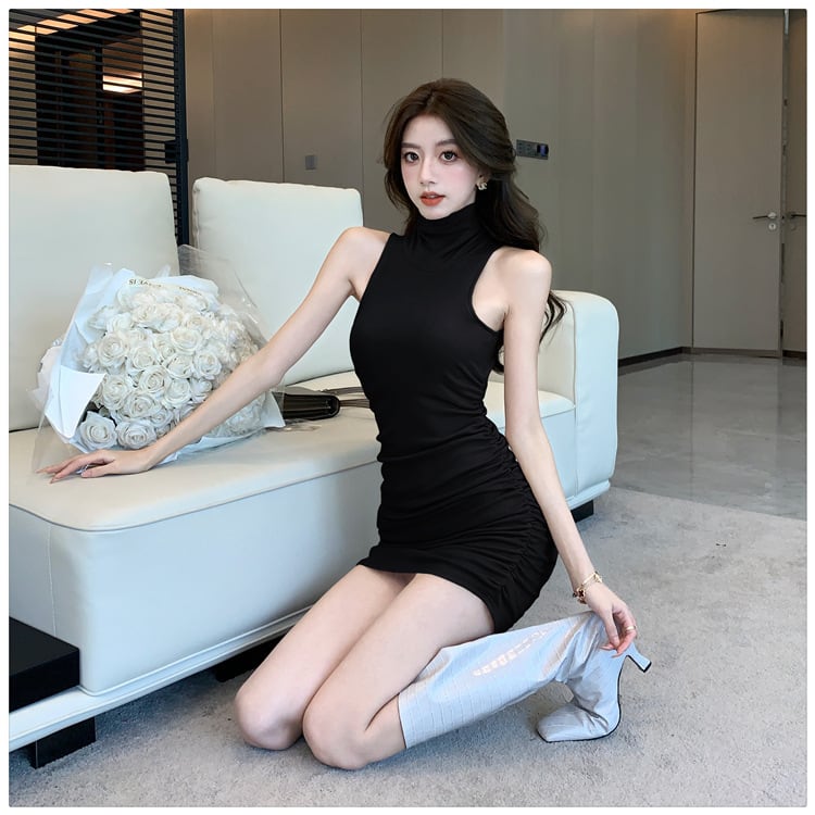 【dress】ノースリーブ裹起毛ワンピース　M28104