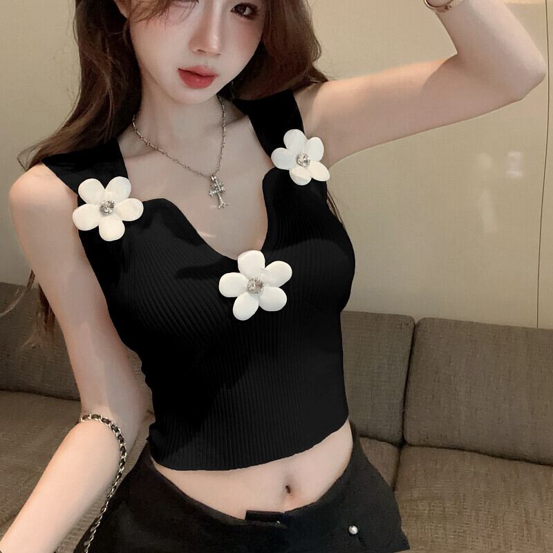 【tops】ニットノースリーブトップス　M30097