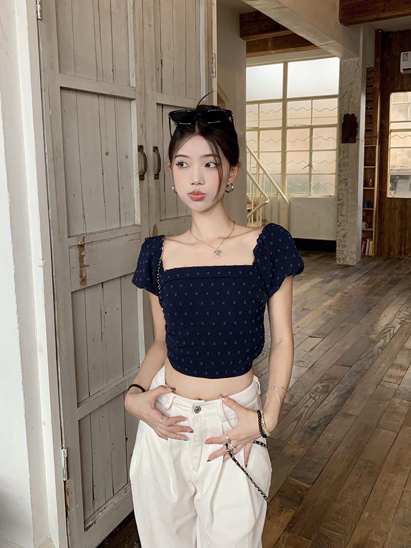 【tops】ボートネックTシャツ　M25171