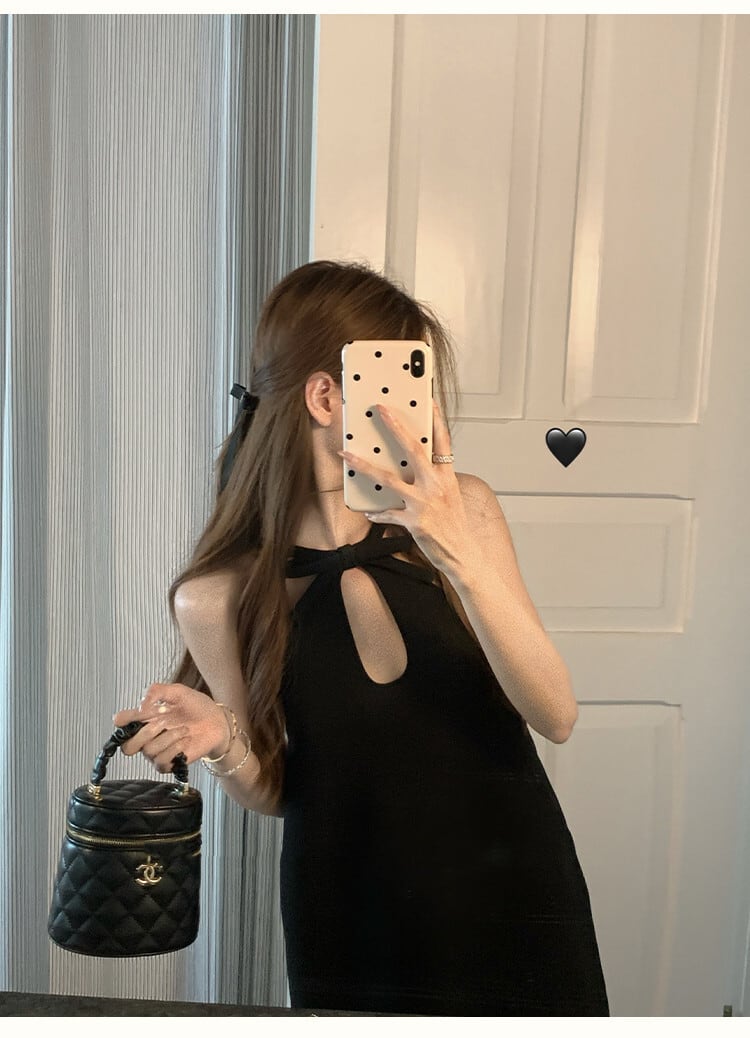 【dress】リボンホルターネックワンピース　N3235