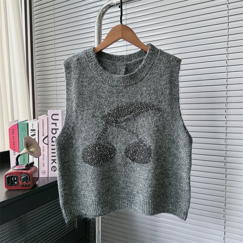 【tops】クルーネックニットベスト　M29541