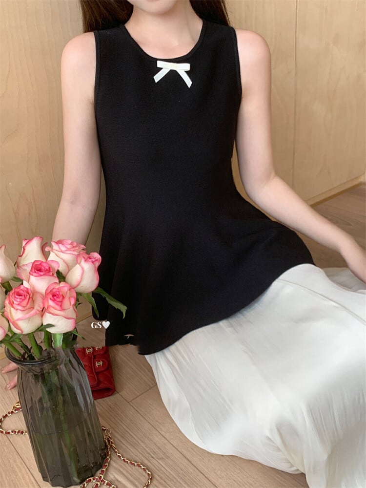 【tops】ノースリーブニットトップス　M30255