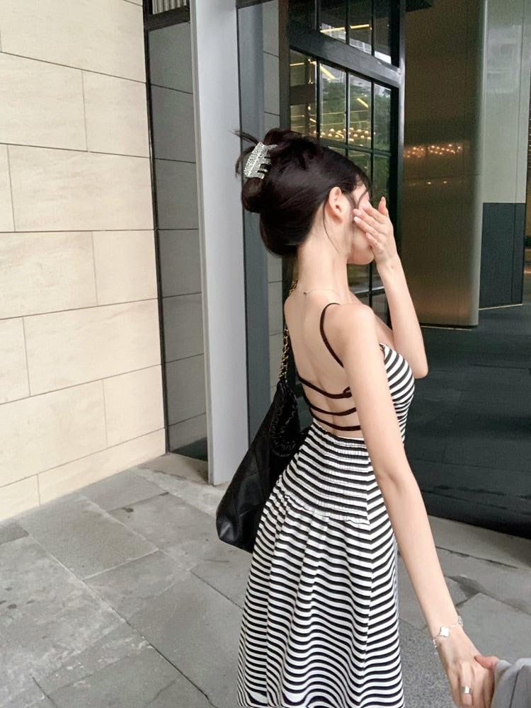 【dress】バックレスキャミワンピース　M24122