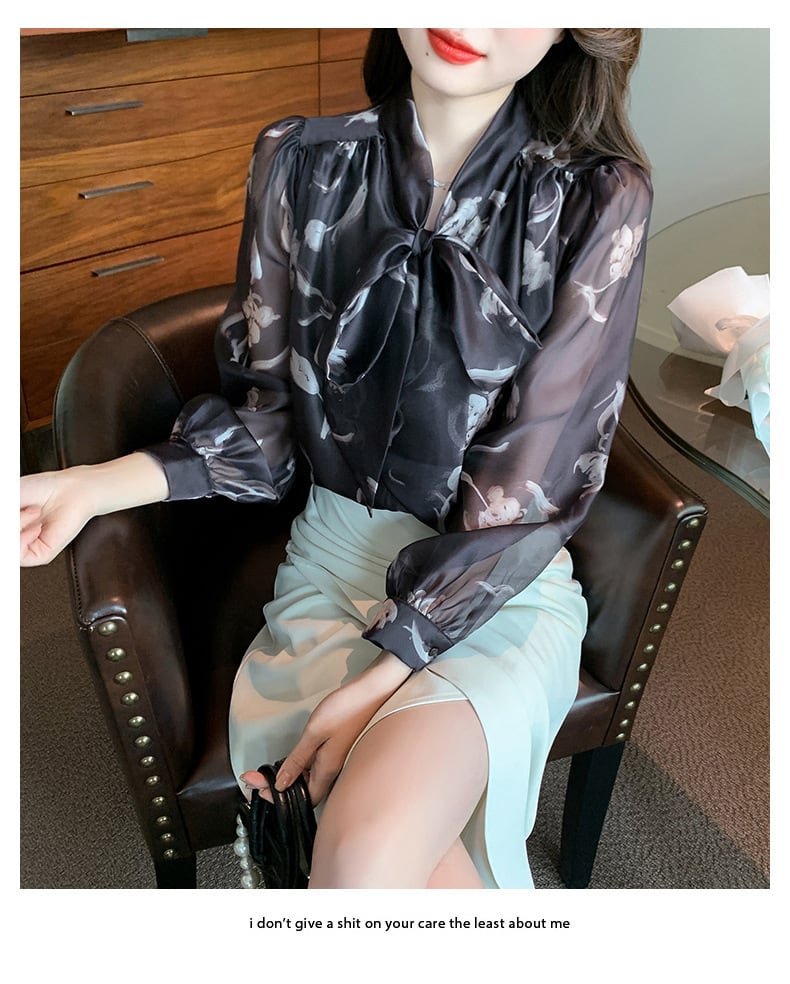 【tops】リボン付きシャツトップス　M28157