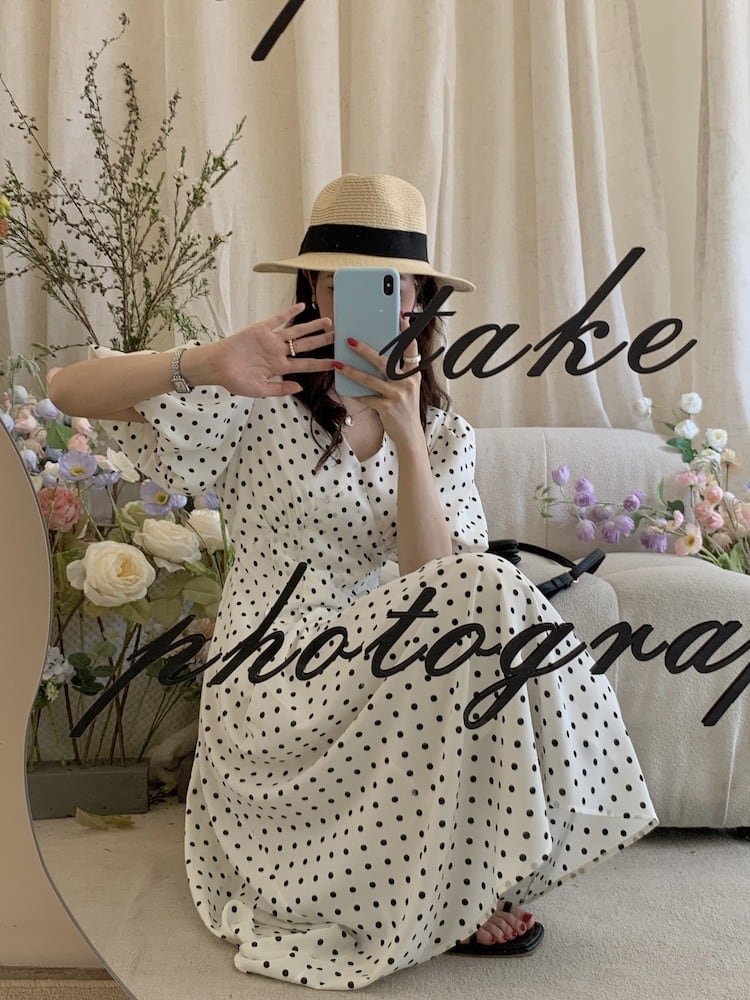 【dress】ドット柄ワンピース　M24778