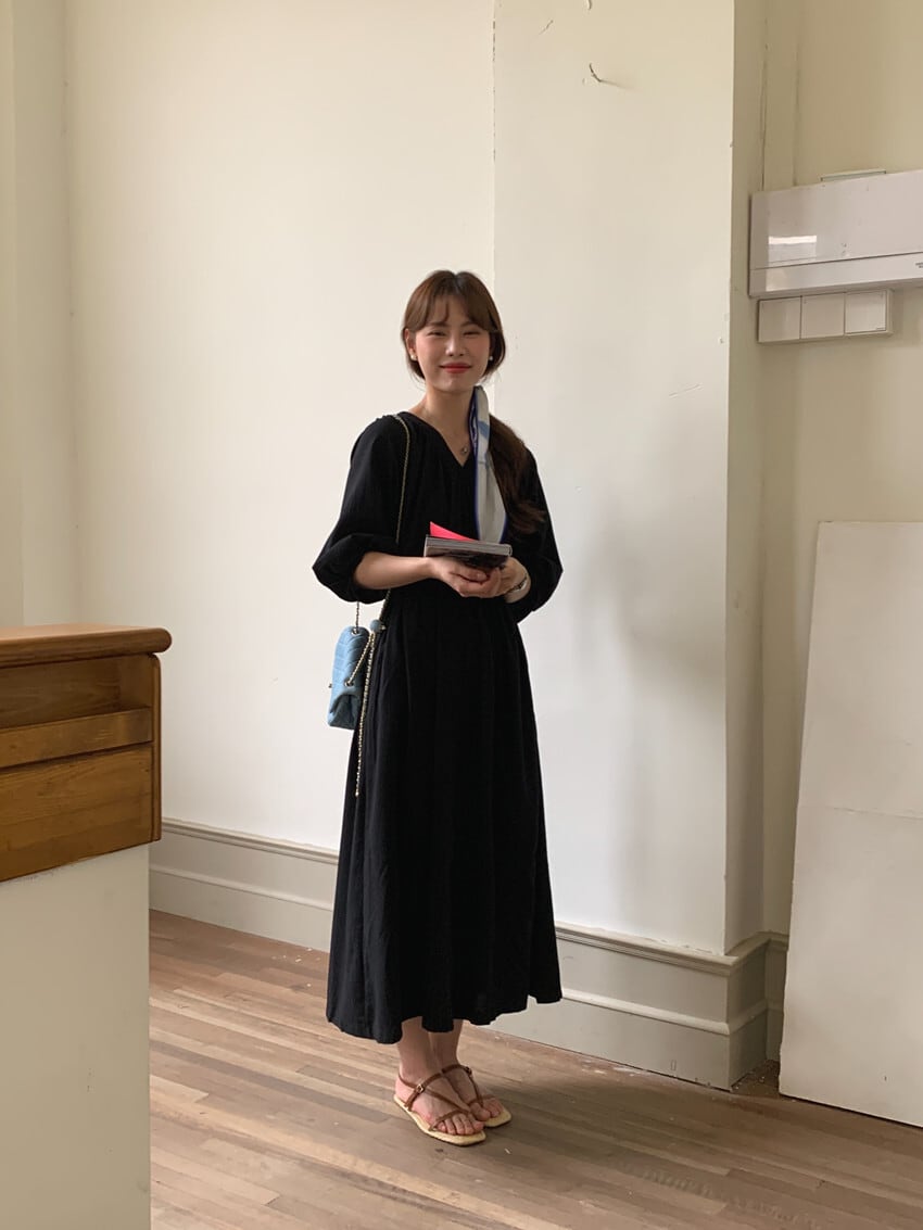【dress】Vネックワンピース　M25140