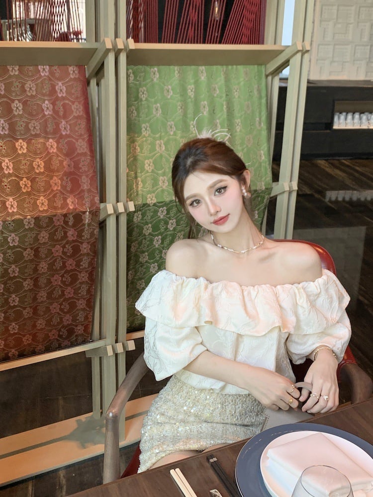 【tops】ボートネックトップス　M24333
