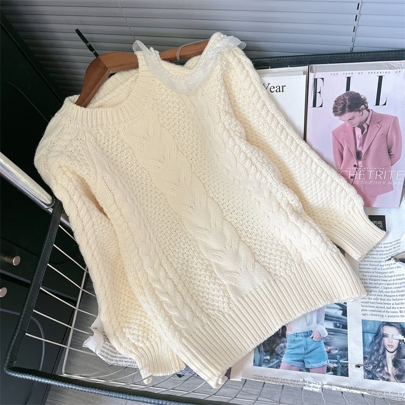 【tops】オフショルダーニットセーター　M26092