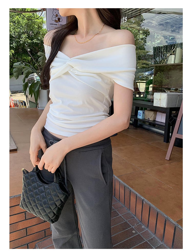 【tops】ボートネックTシャツ　M24877