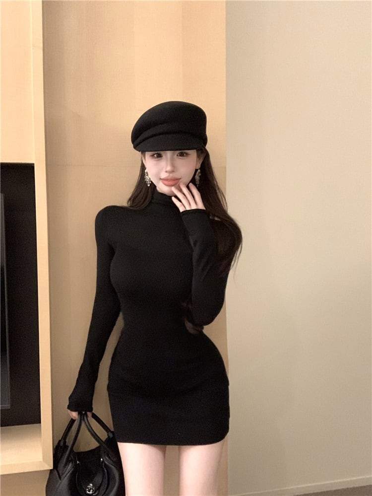 【dress】ハイネックニットワンピース　M28509
