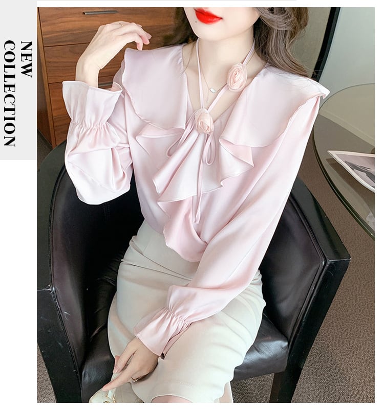 【tops】フリルシャツトップス　M25769