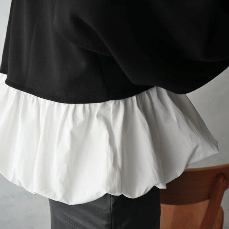 【tops】レースドッキングペプラムブラウス Q7074